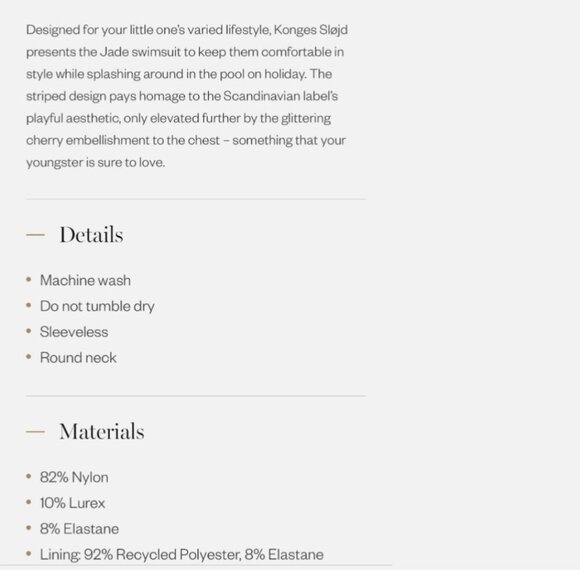 Konges Slojd Jade Cherry Swimsuit Girls Size 2 Sequins Stripes One Piece - Picture 4 of 6